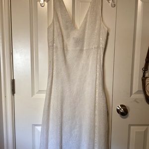 Anne Taylor white mid length flower dress